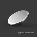 Espelho de bolso compacto portátil redondo plástico com luz
